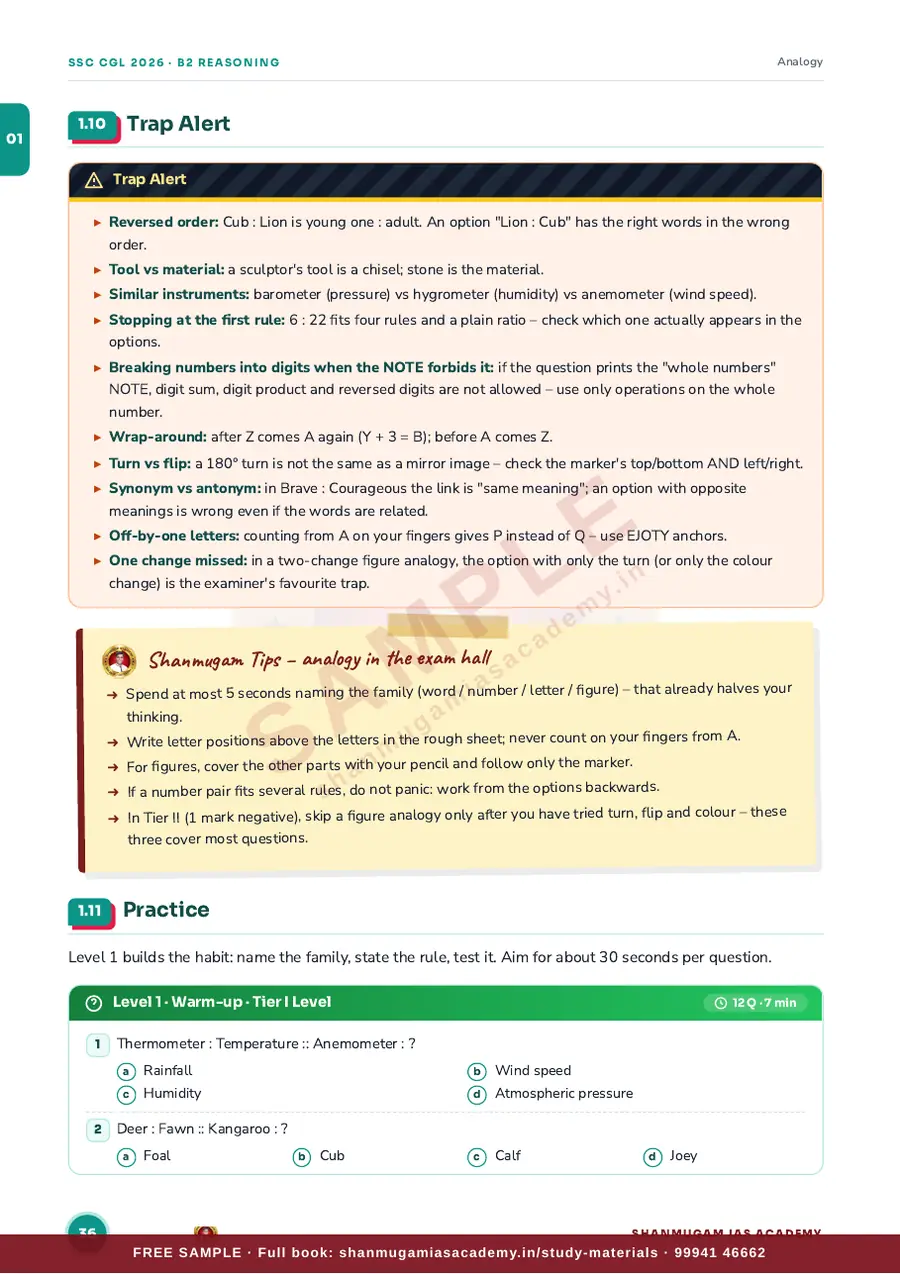 SSC CGL 2026 – General Intelligence & Reasoning (Tier I + Tier II) – sample page 11