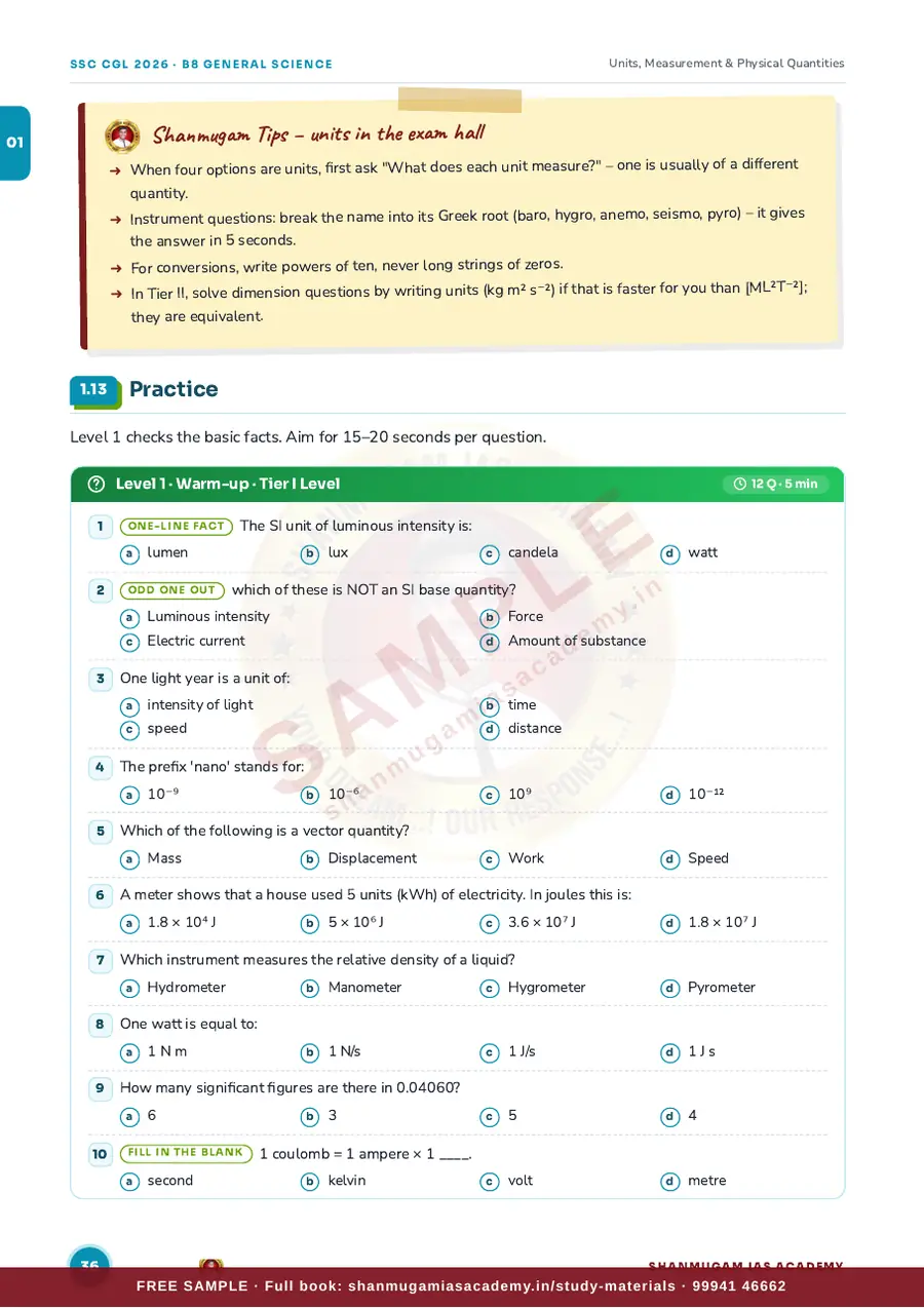 SSC CGL 2026 – General Science (Tier I + Tier II) – sample page 11