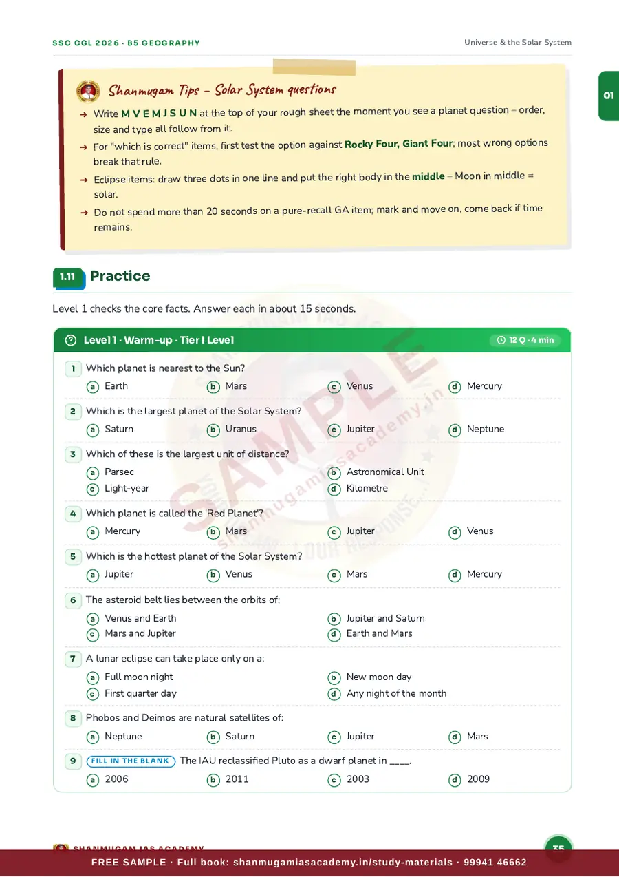 SSC CGL 2026 – Geography – India & World (Tier I + Tier II) – sample page 11