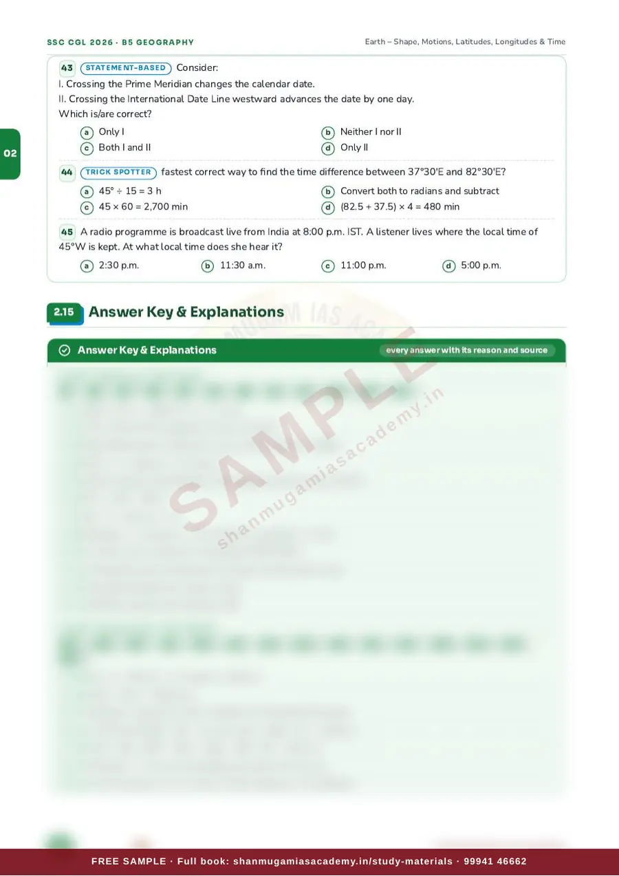 SSC CGL 2026 – Geography – India & World (Tier I + Tier II) – sample page 12