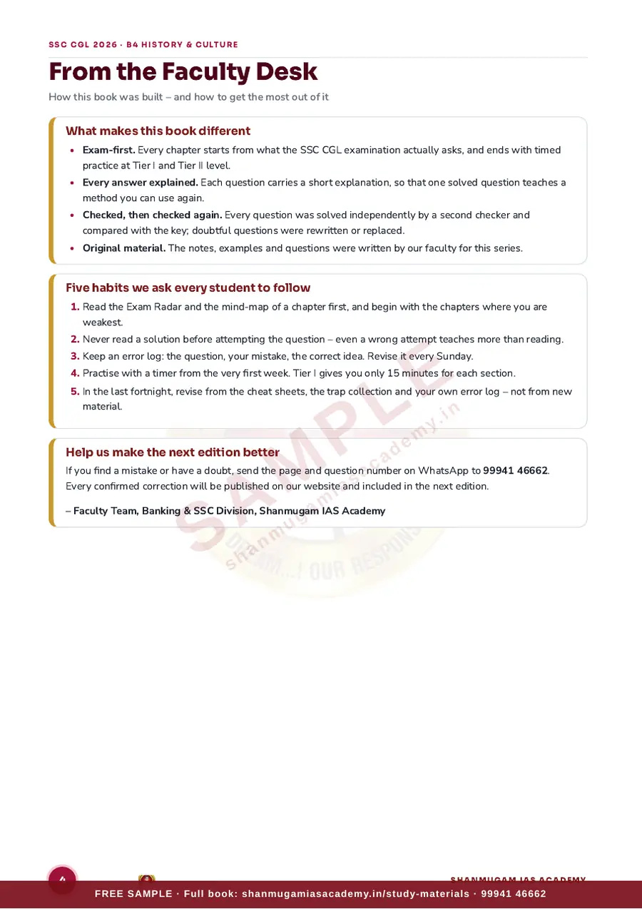 SSC CGL 2026 – History & Culture of India (Tier I + Tier II) – sample page 3