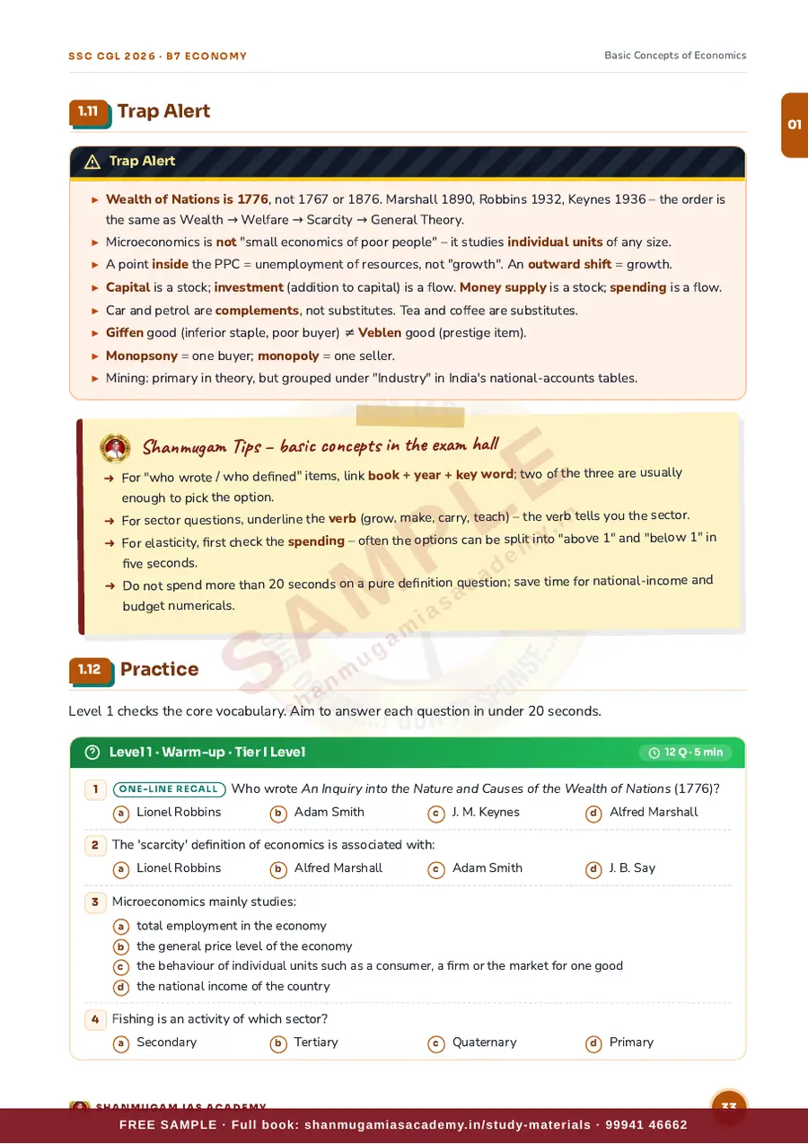 SSC CGL 2026 – Indian Economy (Tier I + Tier II) – sample page 11