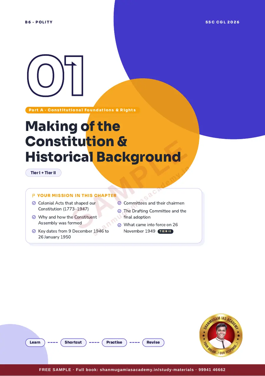 SSC CGL 2026 – Indian Polity & Governance (Tier I + Tier II) – sample page 7