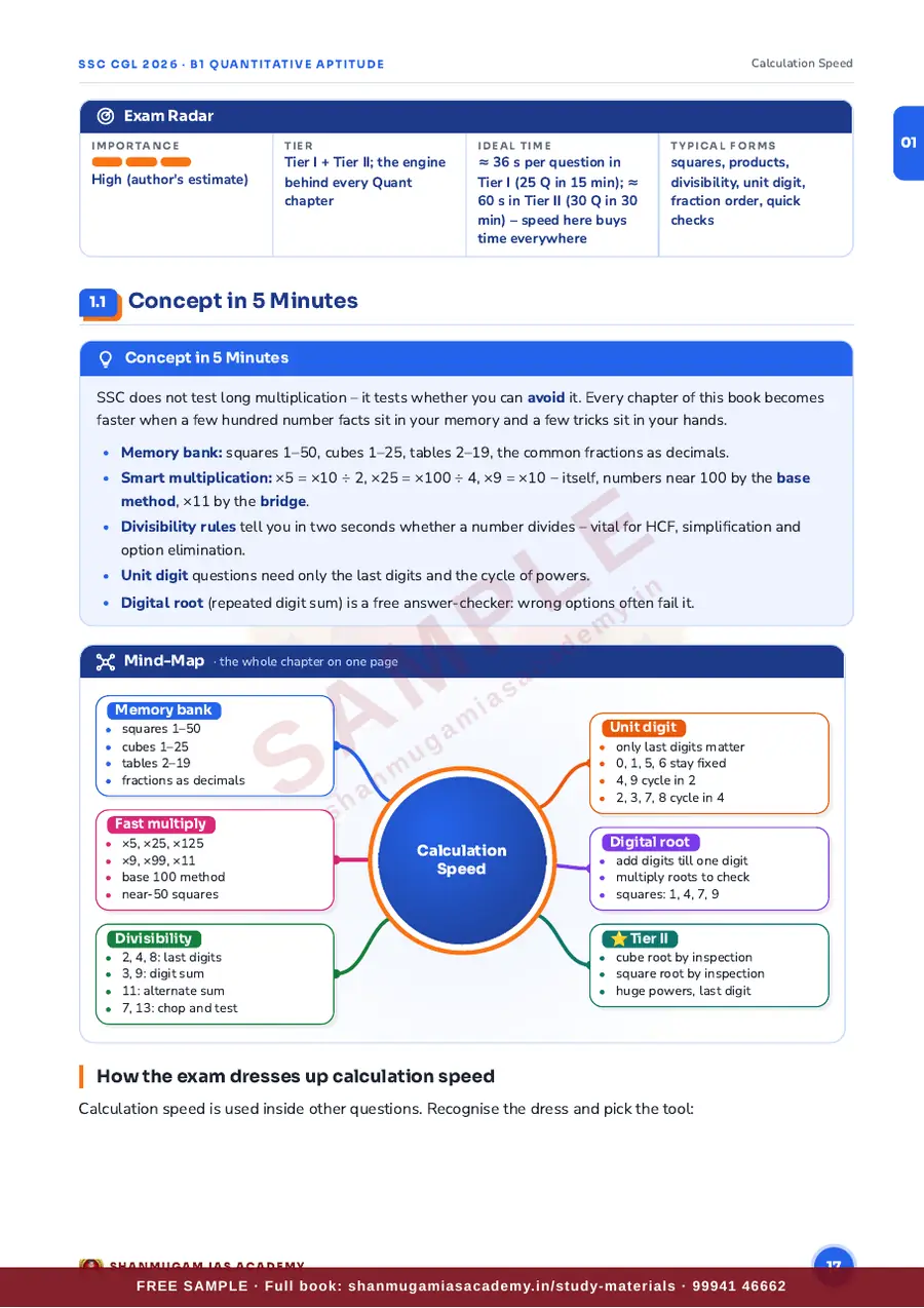 SSC CGL 2026 – Quantitative Aptitude (Tier I + Tier II) – sample page 8