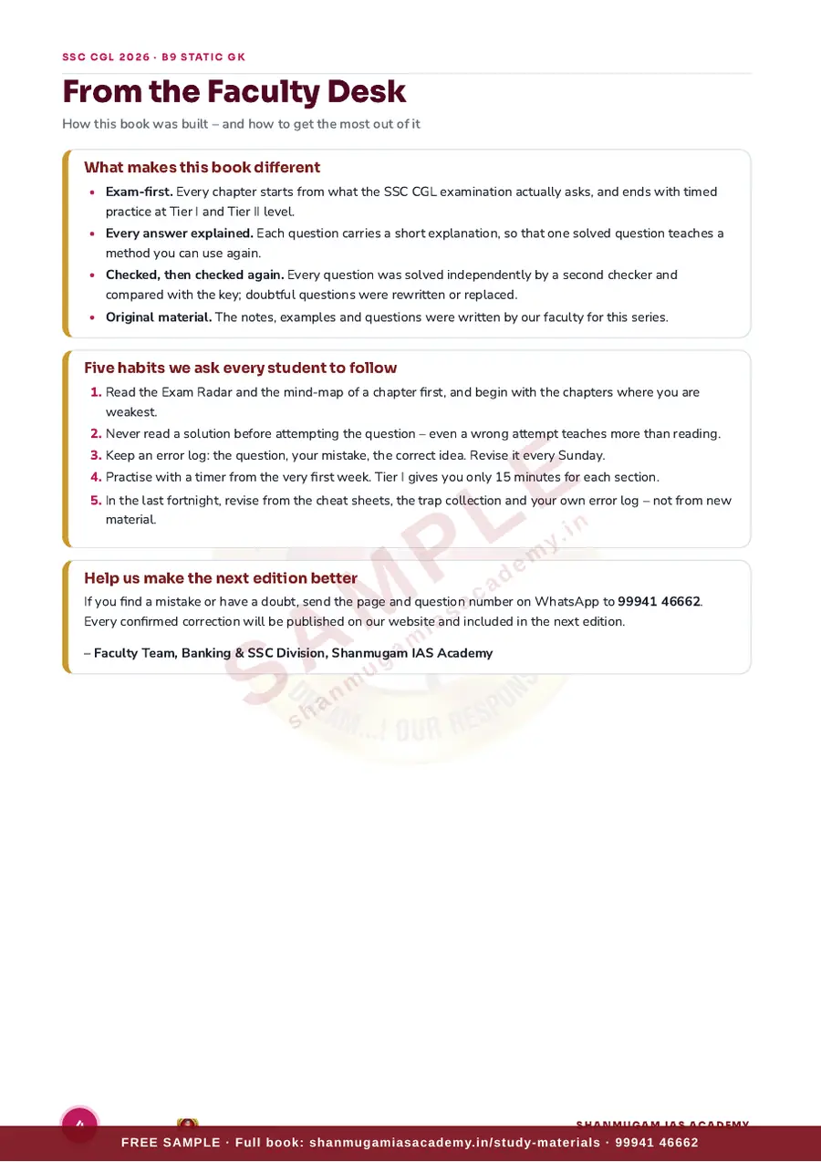 SSC CGL 2026 – Static GK (Tier I + Tier II) – sample page 3