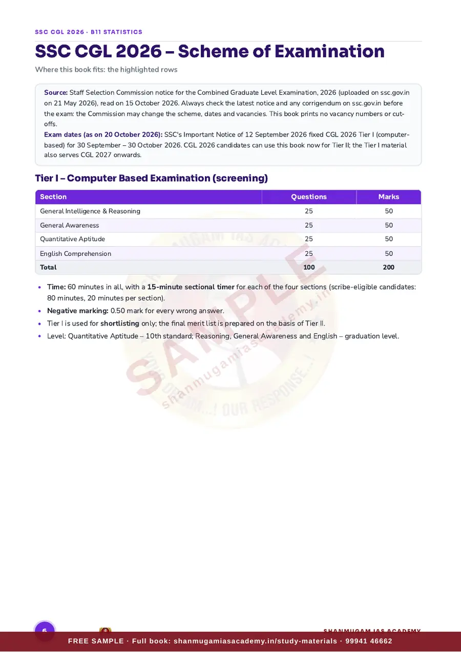 SSC CGL 2026 – Statistics (Tier II Paper II) – sample page 5