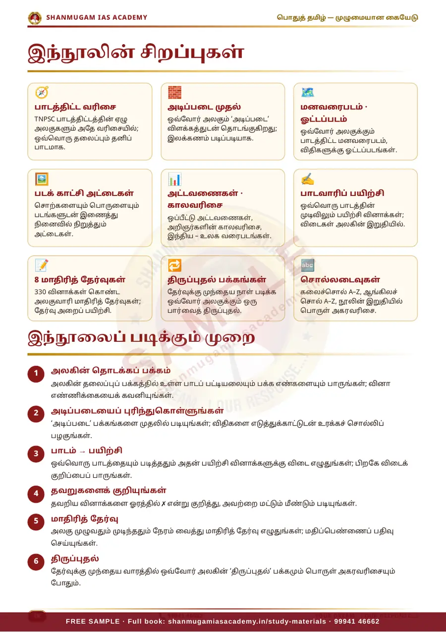 பொதுத் தமிழ் — முழுமையான கையேடு (TNPSC குரூப் 2 · 2A · 4) – sample page 3