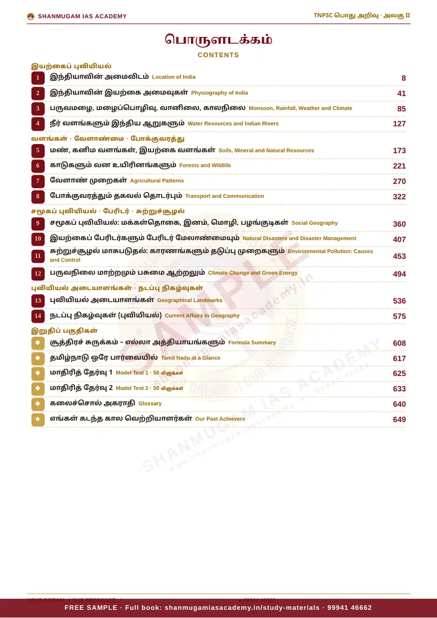 TNPSC பொது அறிவு அலகு II — இந்தியாவின் புவியியல் (Geography of India) – முழுமையான பாடநூல் – sample page 4