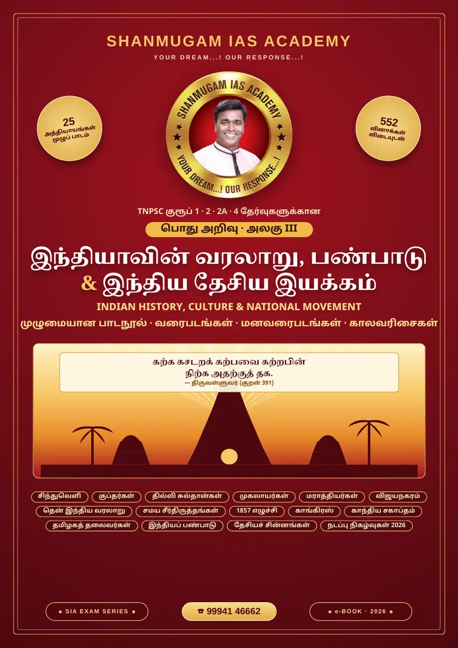 TNPSC பொது அறிவு அலகு III — இந்தியாவின் வரலாறு, பண்பாடு & இந்திய தேசிய இயக்கம் – முழுமையான பாடநூல் – sample page 1