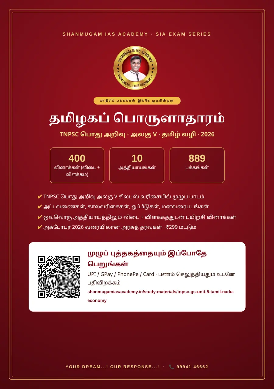 TNPSC பொது அறிவு அலகு V (பகுதி 2) — தமிழகப் பொருளாதாரம் (Tamil Nadu Economy) – முழுமையான பாடநூல் – sample page 13