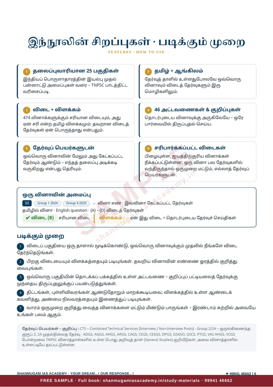 இந்தியப் பொருளாதாரம் — முந்தைய ஆண்டு வினா – விடை – விளக்கம் (2020 – 2026) – sample page 6