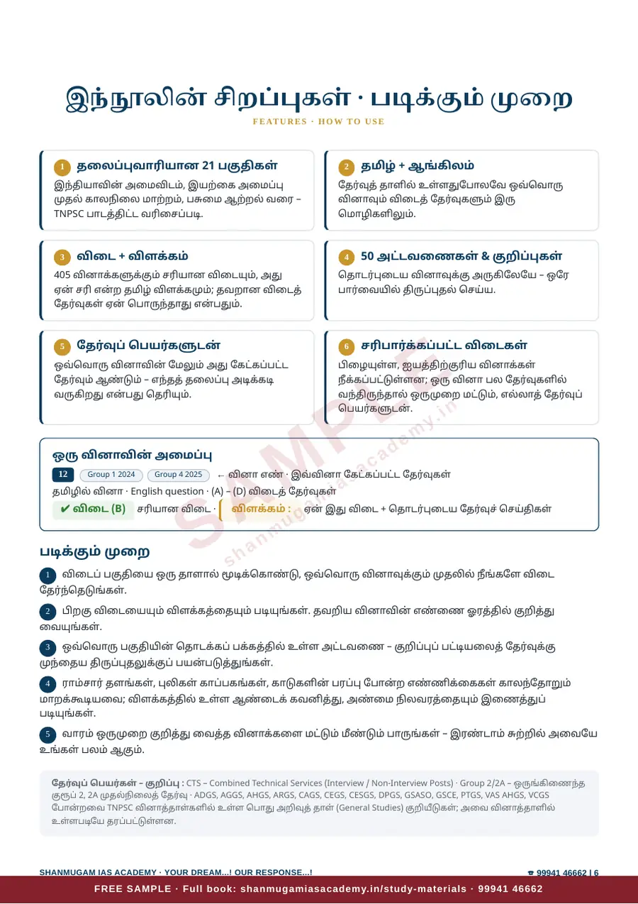 இந்தியப் புவியியல் — முந்தைய ஆண்டு வினா – விடை – விளக்கம் (2020 – 2026) – sample page 6