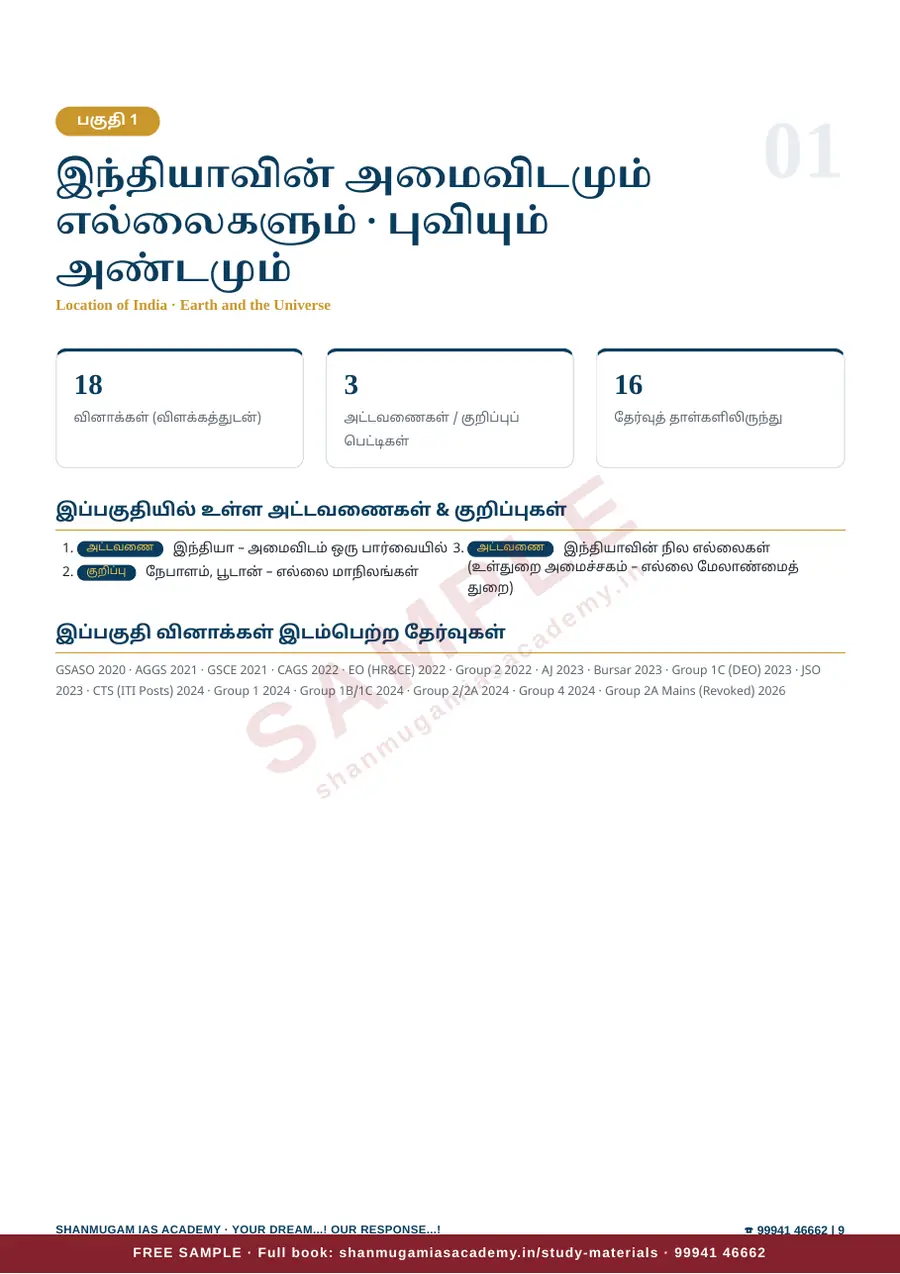 இந்தியப் புவியியல் — முந்தைய ஆண்டு வினா – விடை – விளக்கம் (2020 – 2026) – sample page 8