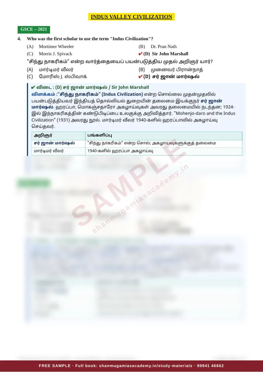 இந்திய வரலாறு — முந்தைய ஆண்டு வினா – விடை – விளக்கம் (2020 – 2026) – sample page 14