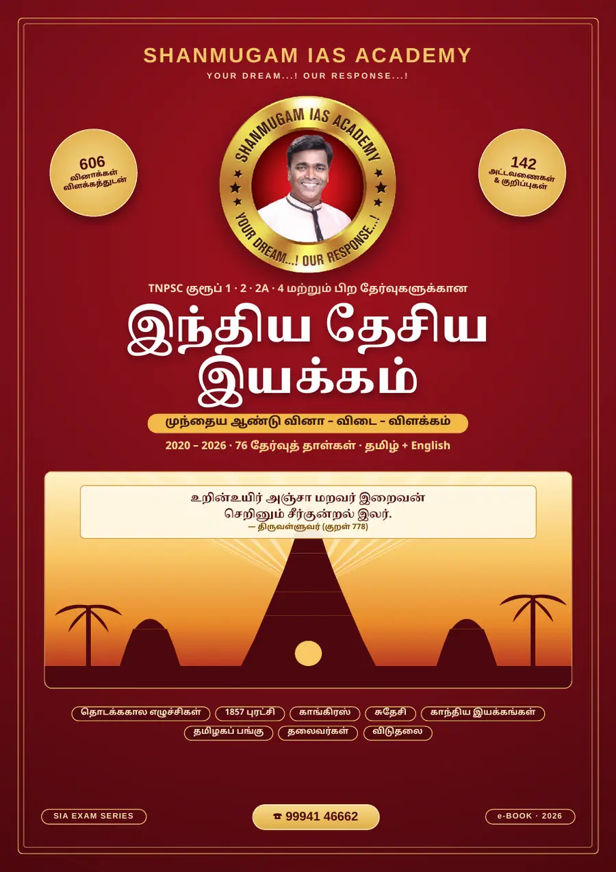 இந்திய தேசிய இயக்கம் — முந்தைய ஆண்டு வினா – விடை – விளக்கம் (2020 – 2026) – sample page 1