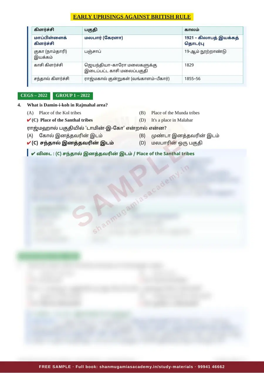 இந்திய தேசிய இயக்கம் — முந்தைய ஆண்டு வினா – விடை – விளக்கம் (2020 – 2026) – sample page 14