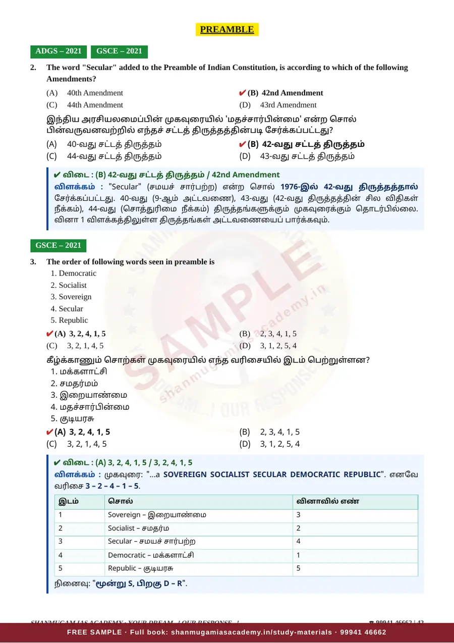 இந்திய ஆட்சியியல் — முந்தைய ஆண்டு வினா – விடை – விளக்கம் (2020 – 2026) – sample page 13