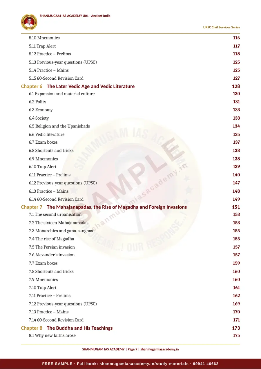 U01 · Ancient India – UPSC Civil Services (Prelims & Mains) – sample page 9
