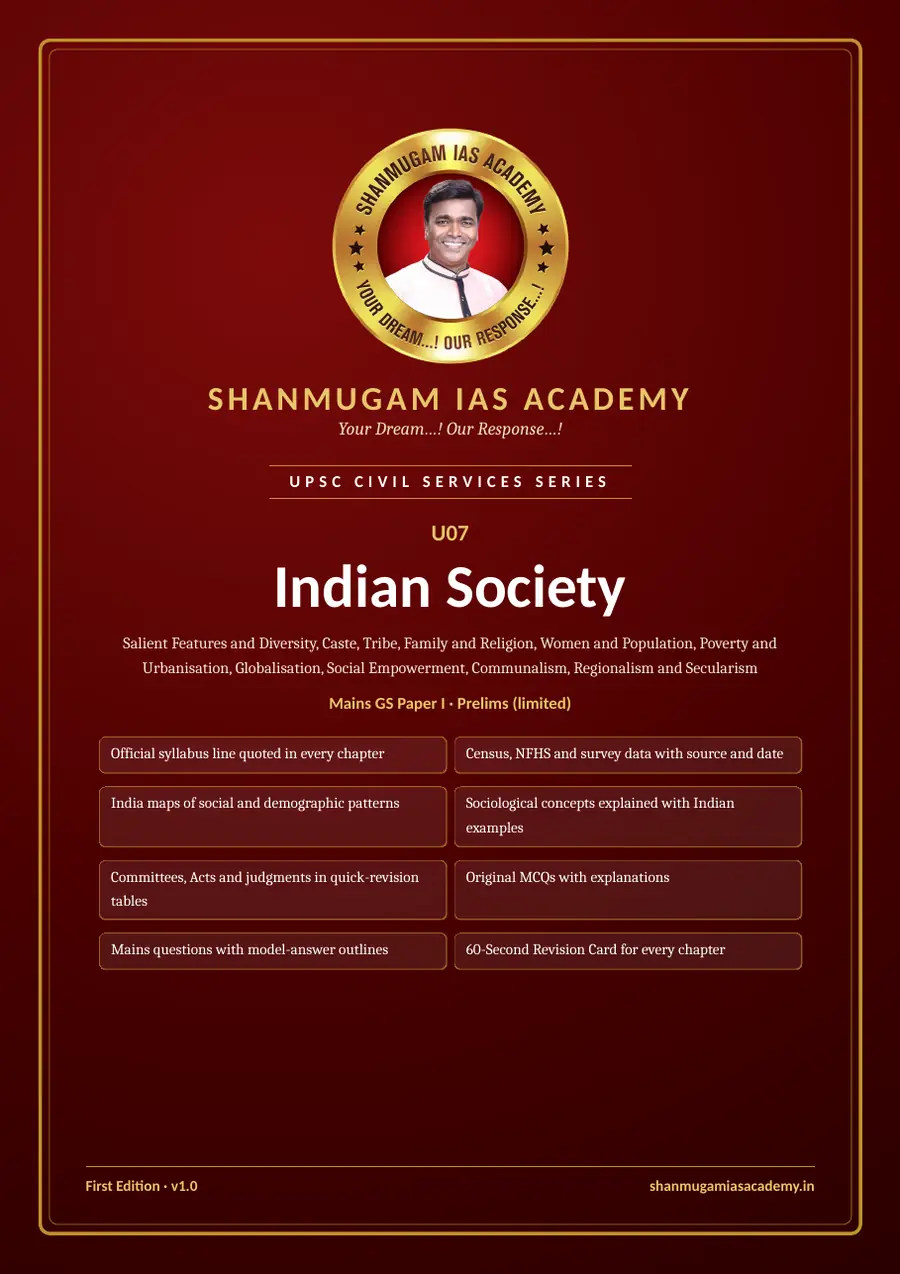 U07 · Indian Society – UPSC Civil Services (Prelims & Mains) – sample page 1