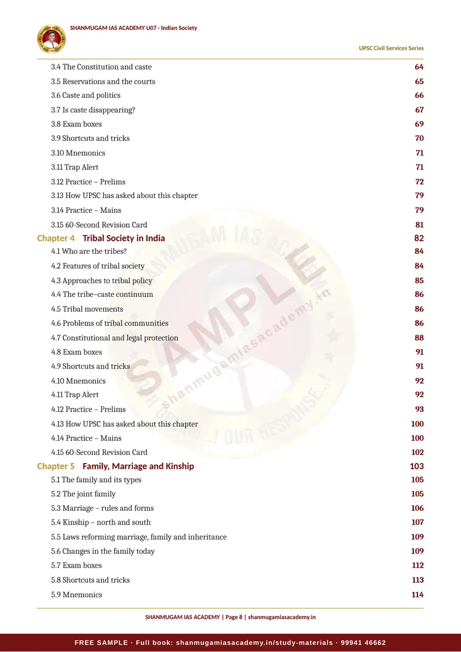 U07 · Indian Society – UPSC Civil Services (Prelims & Mains) – sample page 8