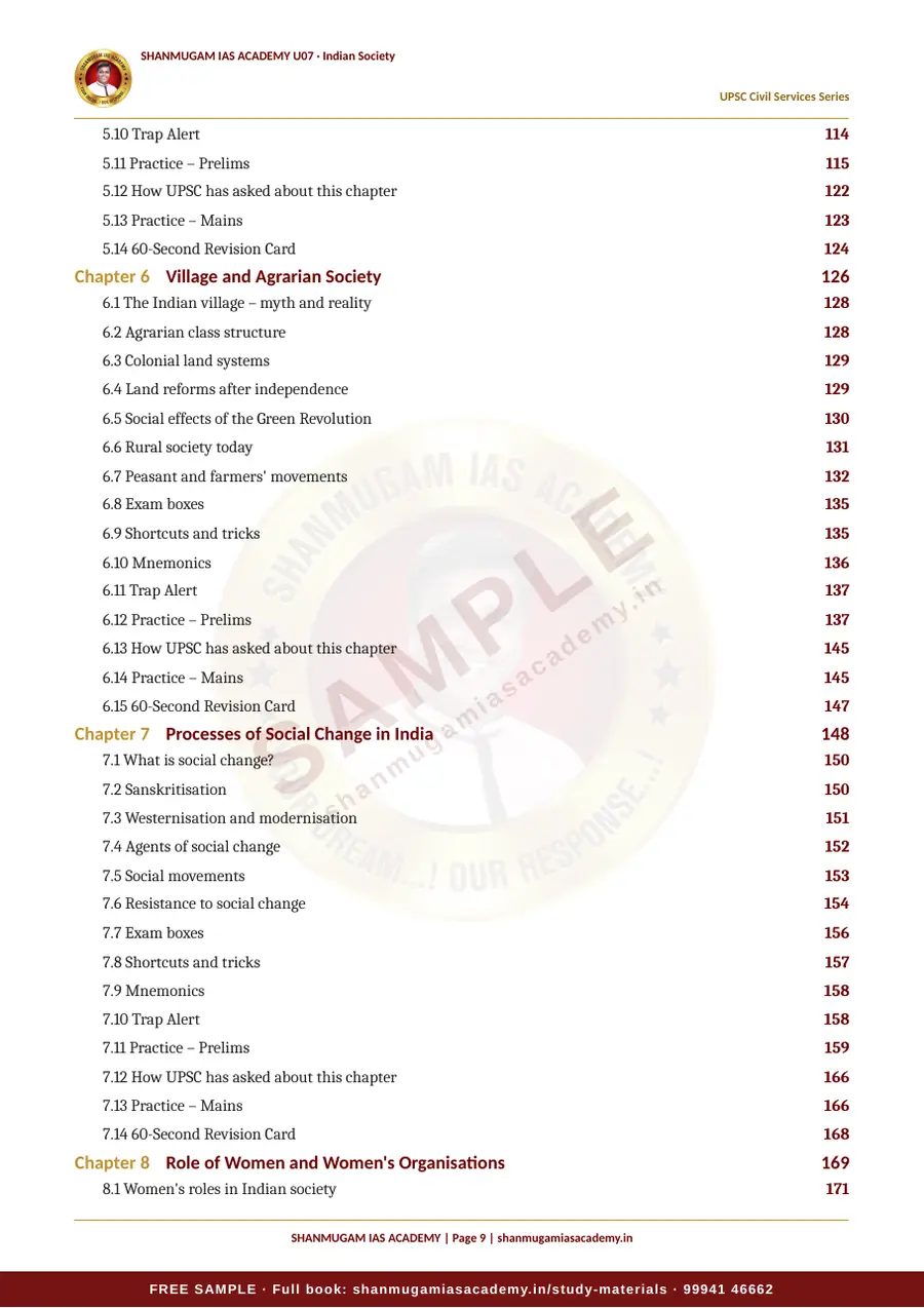 U07 · Indian Society – UPSC Civil Services (Prelims & Mains) – sample page 9
