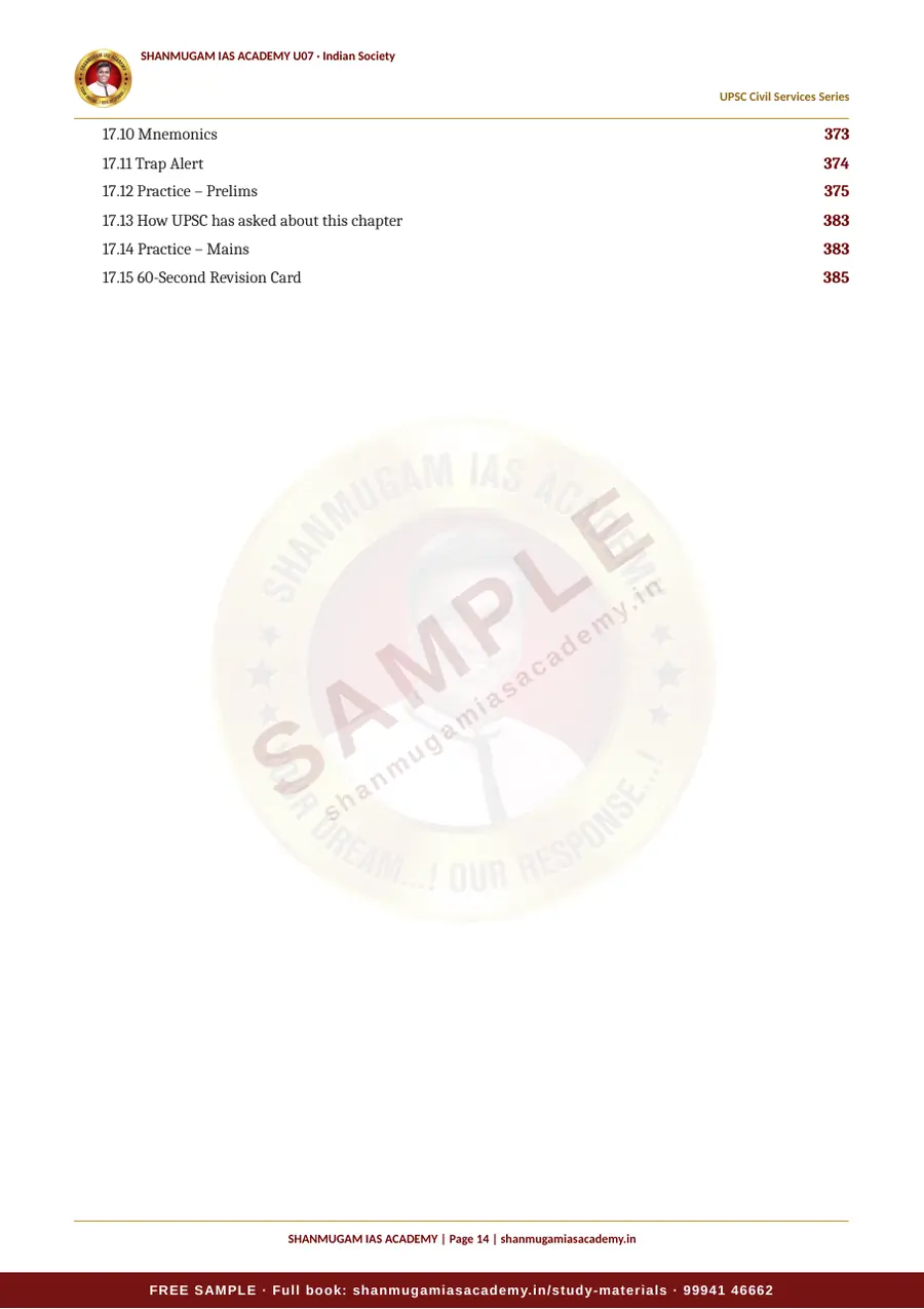 U07 · Indian Society – UPSC Civil Services (Prelims & Mains) – sample page 14
