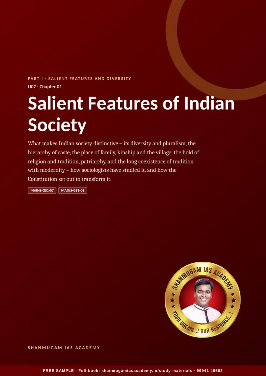 U07 · Indian Society – UPSC Civil Services (Prelims & Mains) – sample page 15