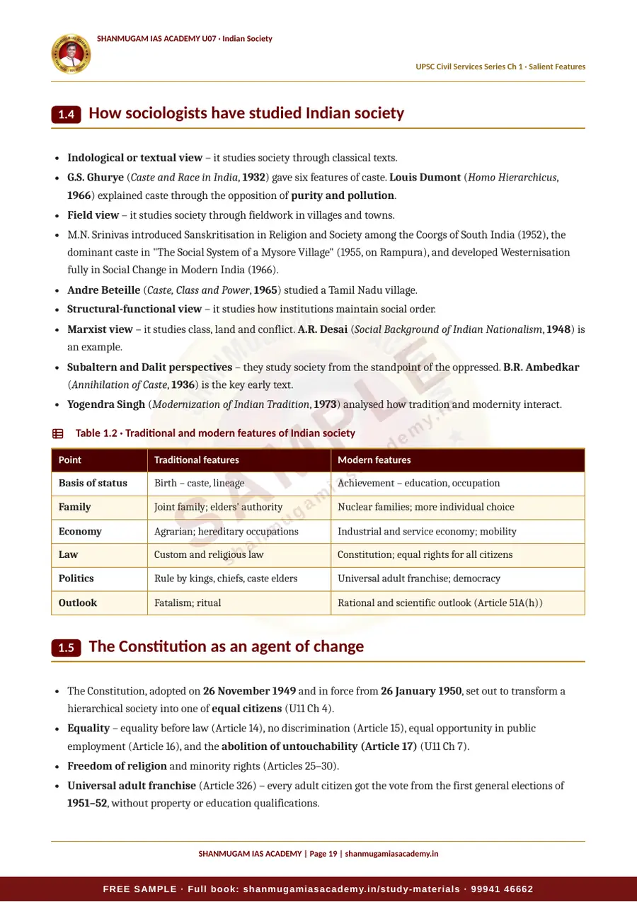 U07 · Indian Society – UPSC Civil Services (Prelims & Mains) – sample page 19