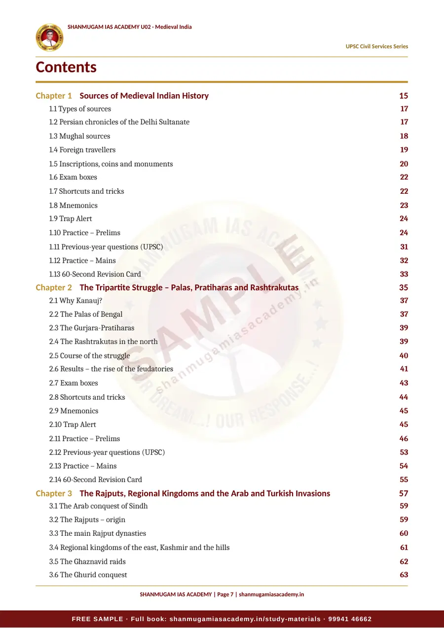 U02 · Medieval India – UPSC Civil Services (Prelims & Mains) – sample page 7