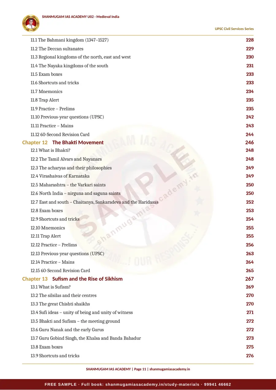 U02 · Medieval India – UPSC Civil Services (Prelims & Mains) – sample page 11