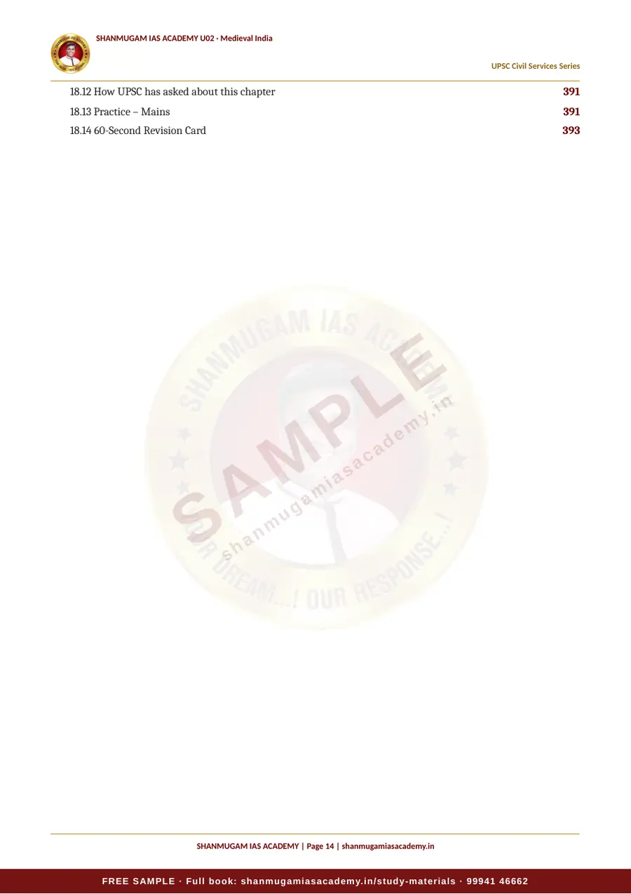 U02 · Medieval India – UPSC Civil Services (Prelims & Mains) – sample page 14