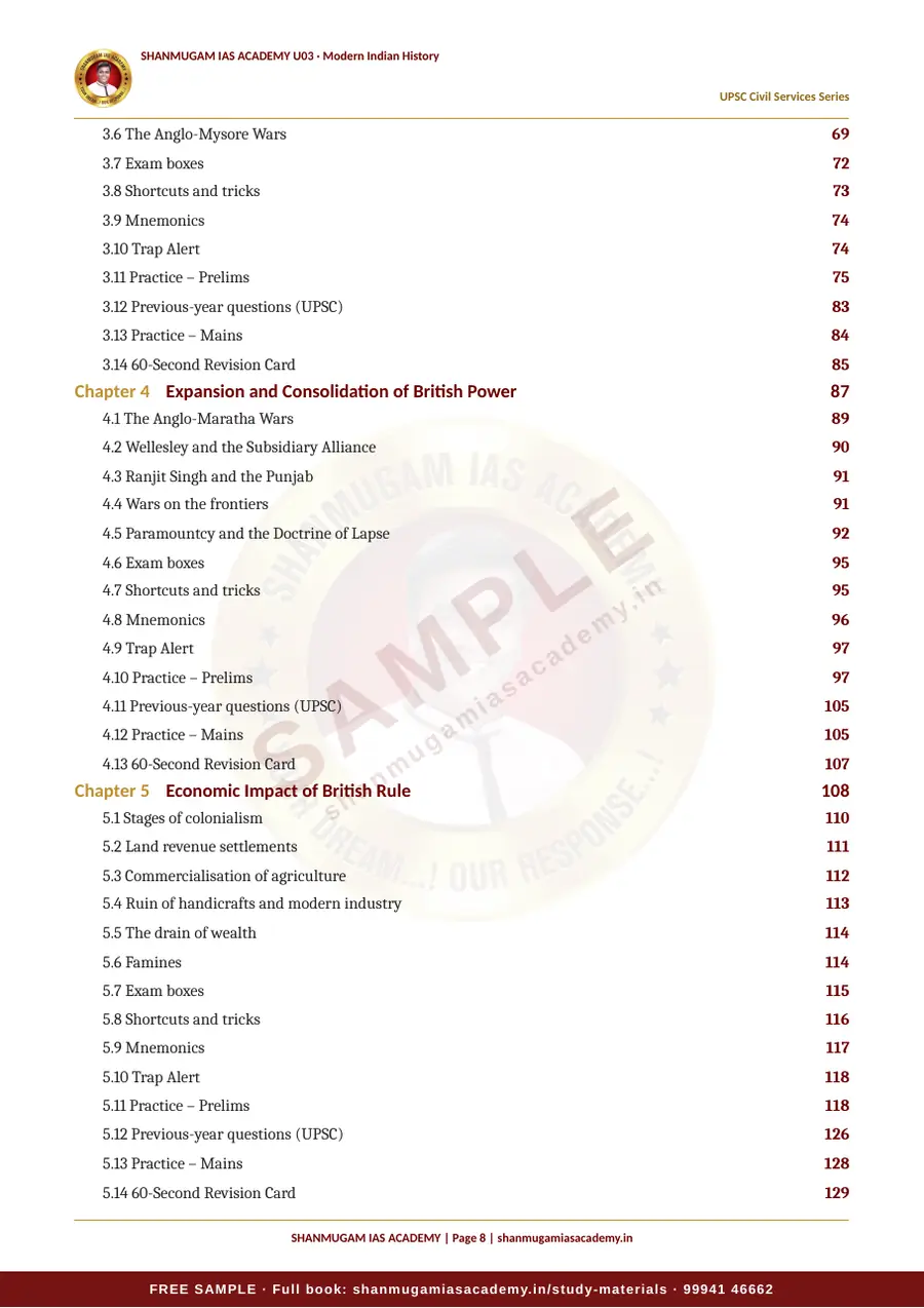 U03 · Modern Indian History – UPSC Civil Services (Prelims & Mains) – sample page 8