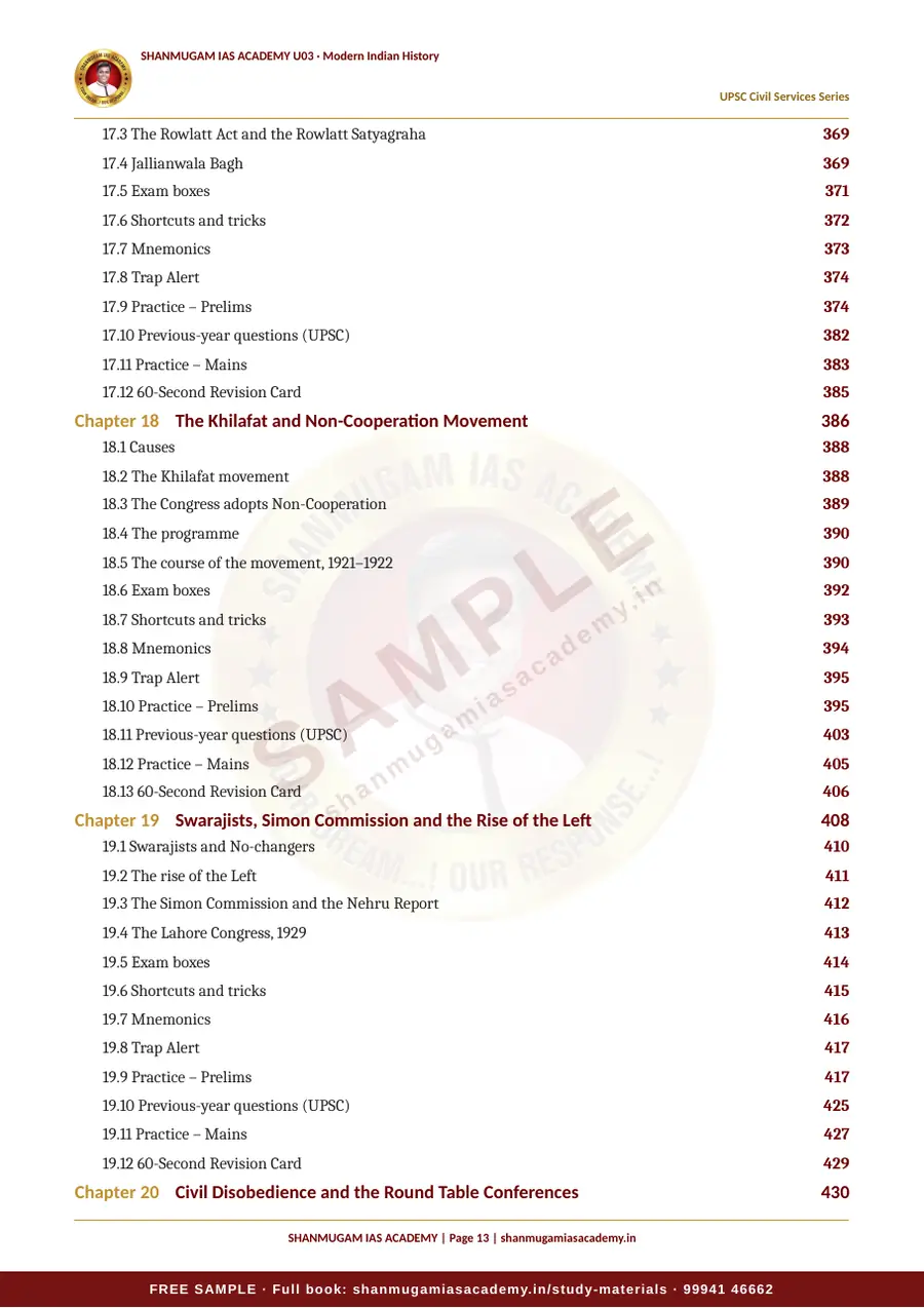 U03 · Modern Indian History – UPSC Civil Services (Prelims & Mains) – sample page 13