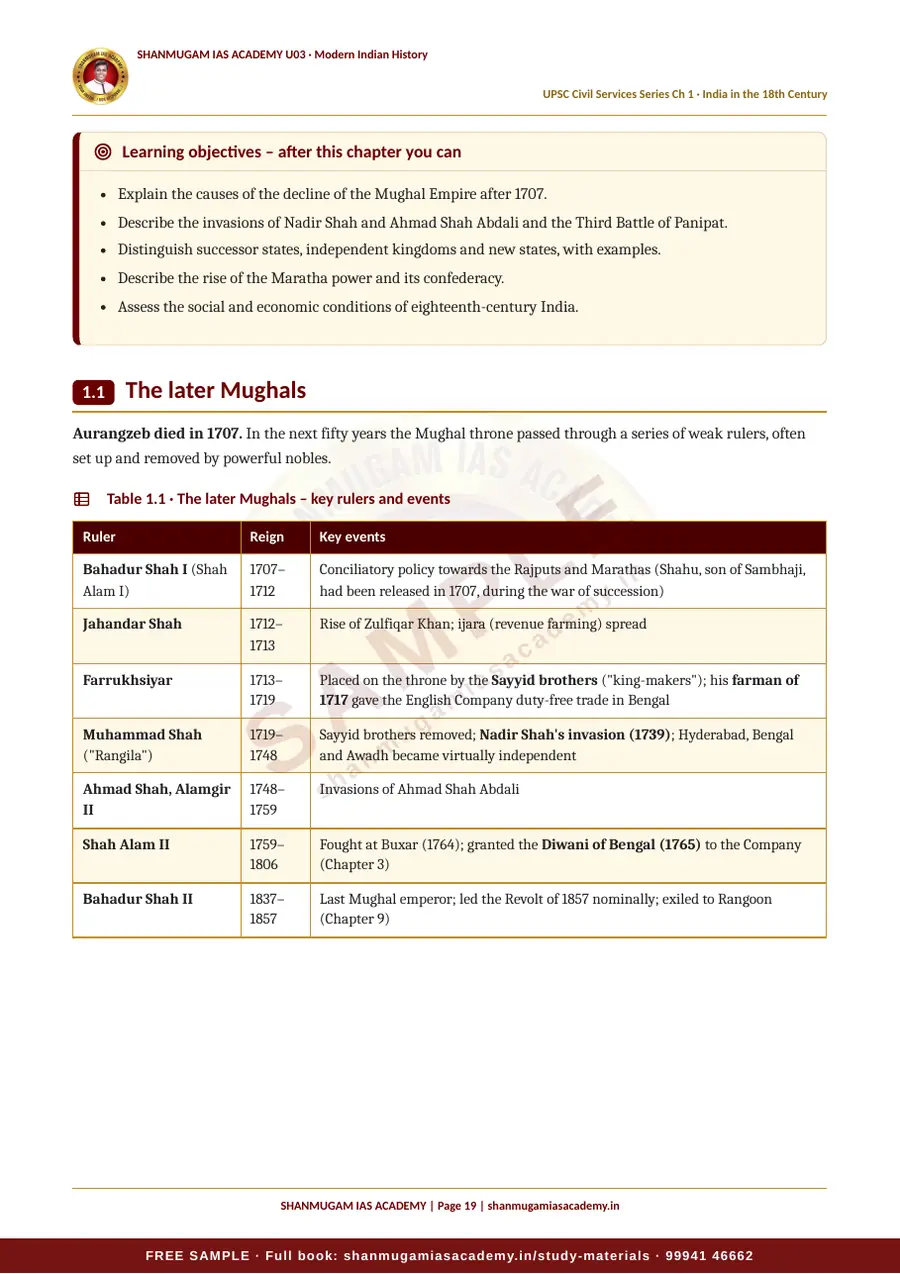 U03 · Modern Indian History – UPSC Civil Services (Prelims & Mains) – sample page 19