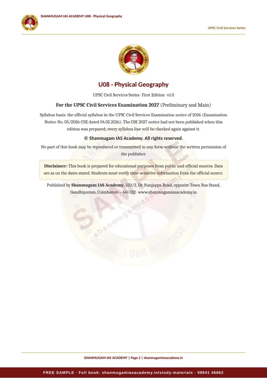 U08 · Physical Geography – UPSC Civil Services (Prelims & Mains) – sample page 2