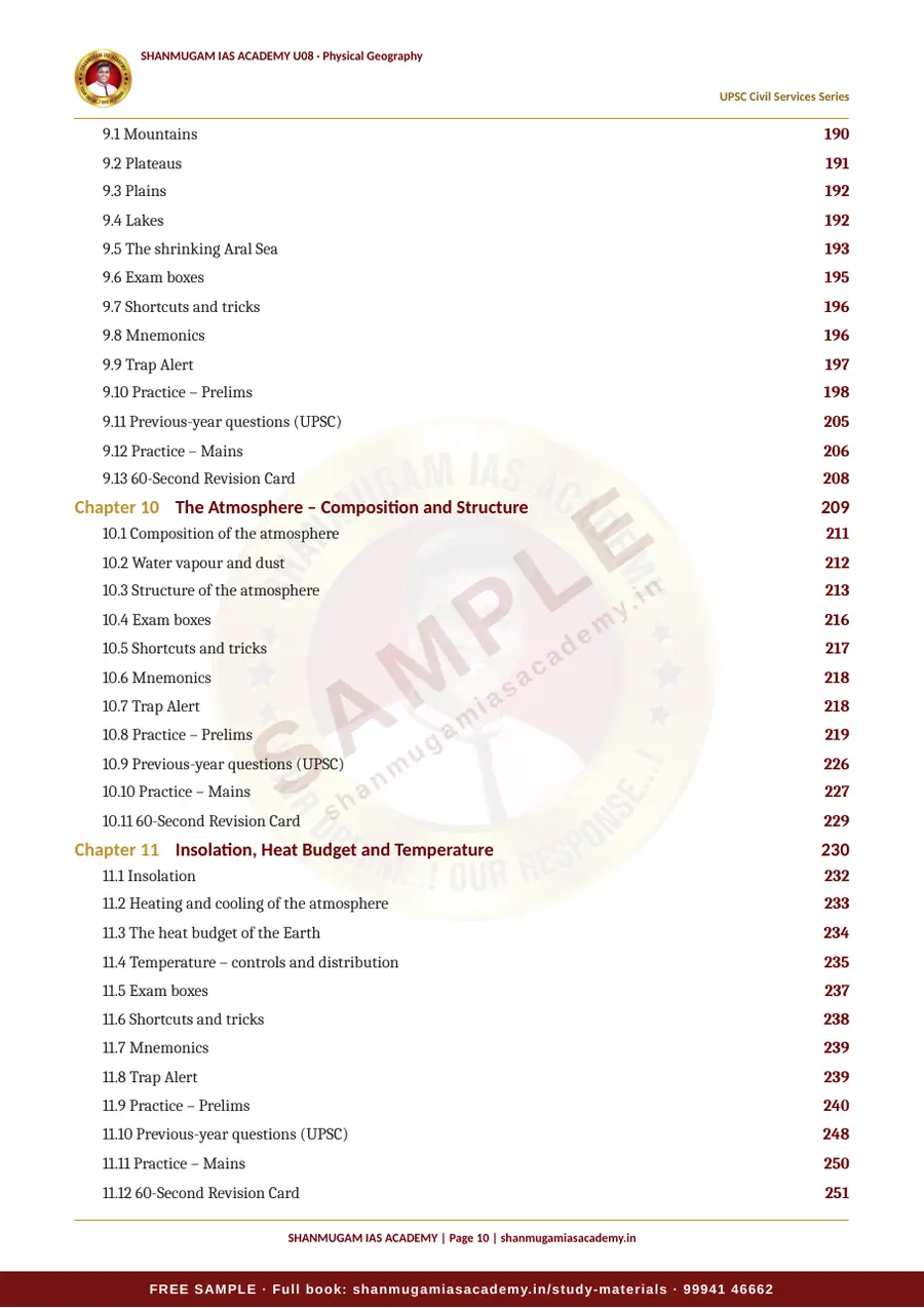 U08 · Physical Geography – UPSC Civil Services (Prelims & Mains) – sample page 10