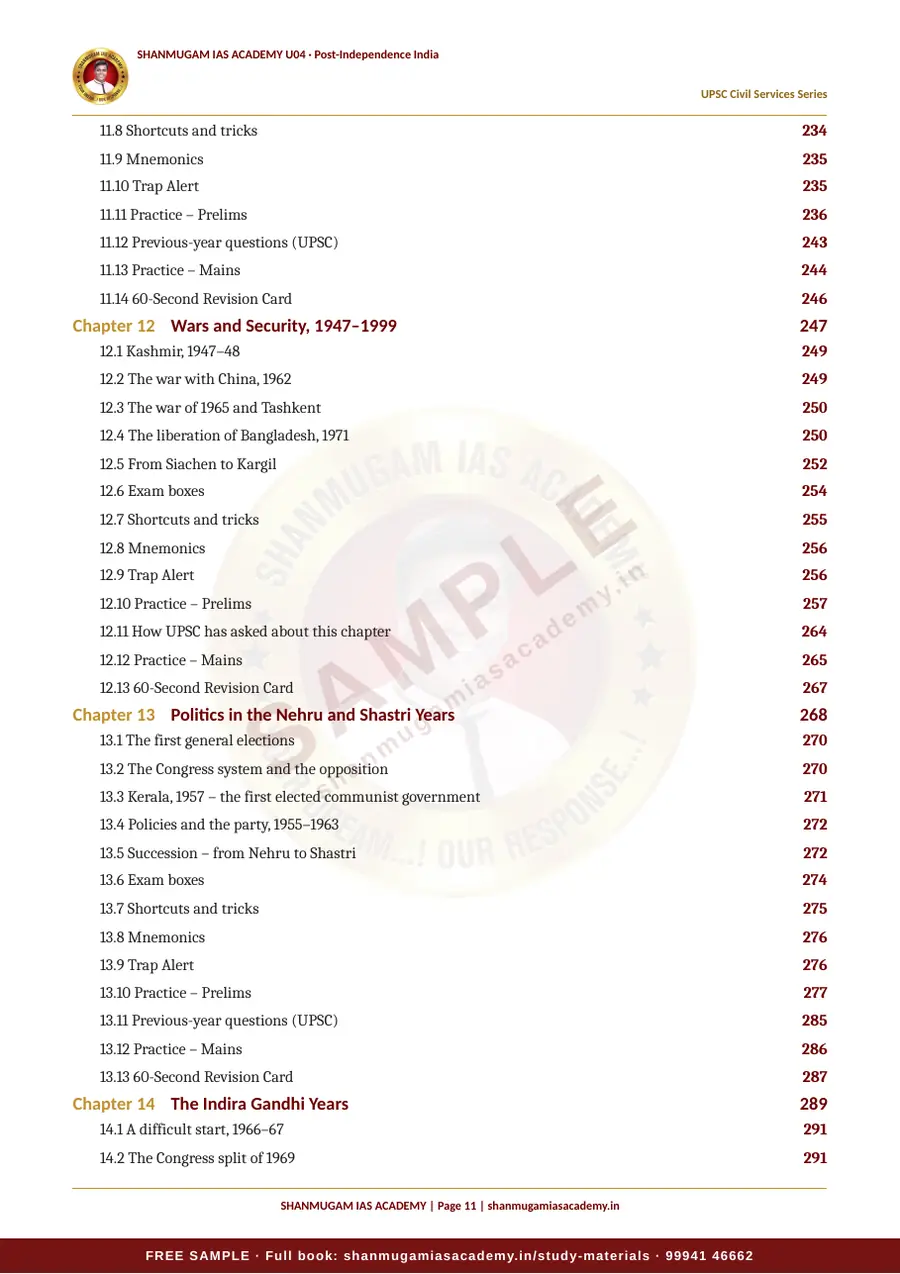 U04 · Post-Independence India – UPSC Civil Services (Prelims & Mains) – sample page 11