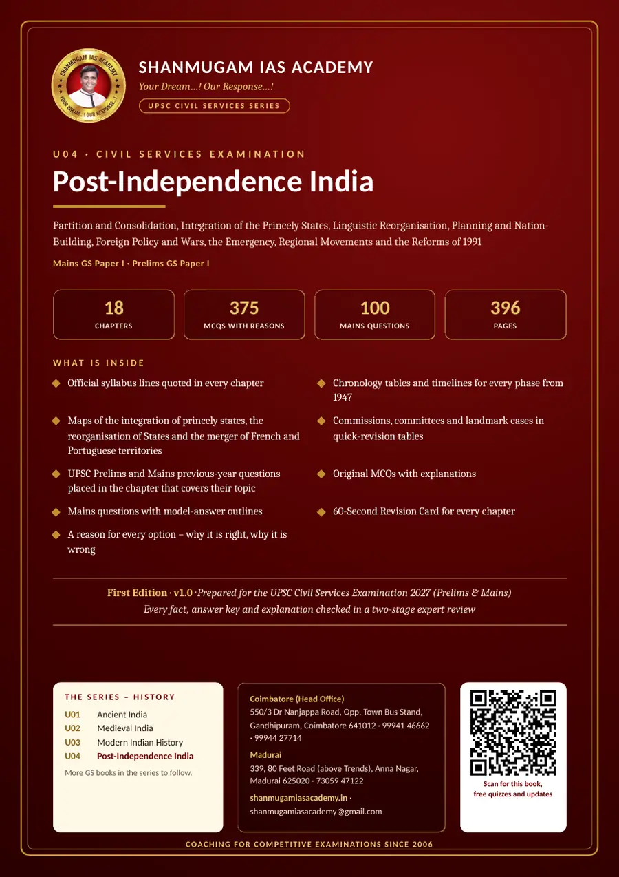 U04 · Post-Independence India – UPSC Civil Services (Prelims & Mains) – sample page 22
