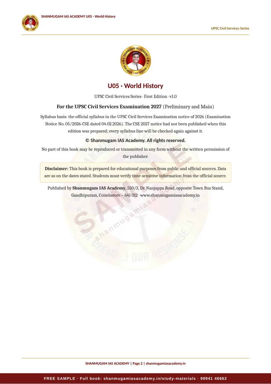 U05 · World History – UPSC Civil Services (Prelims & Mains) – sample page 2