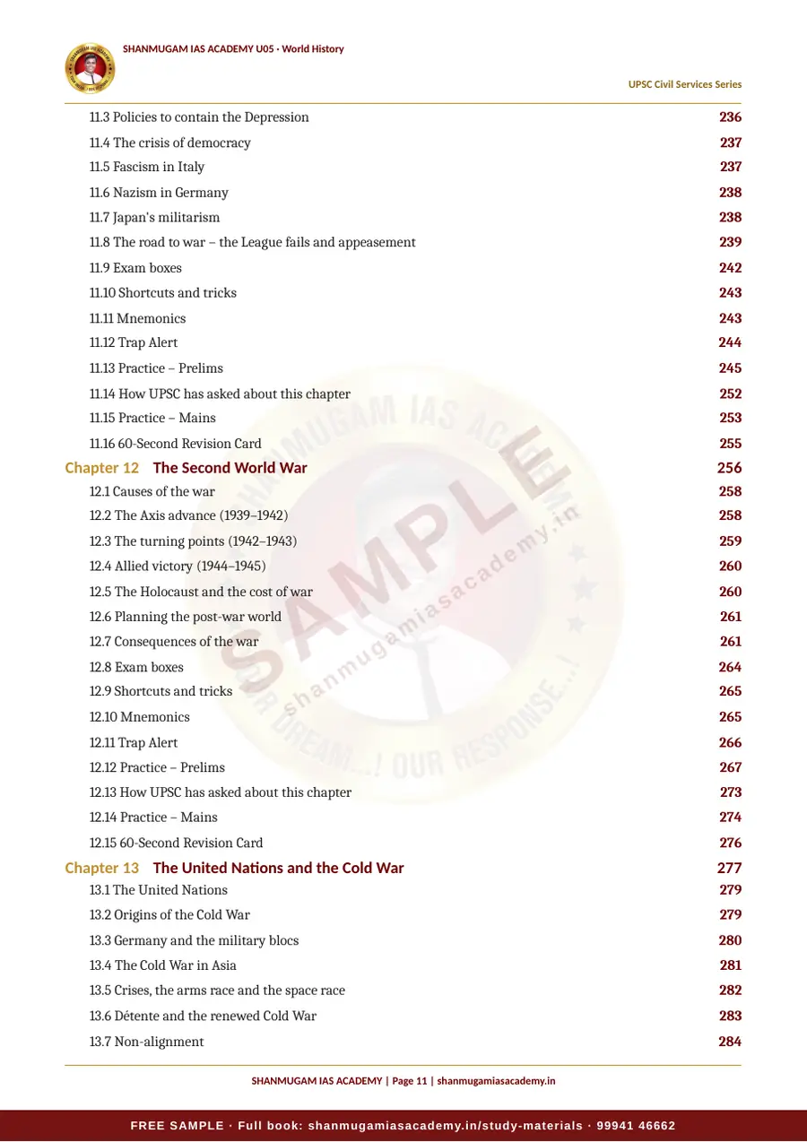 U05 · World History – UPSC Civil Services (Prelims & Mains) – sample page 11
