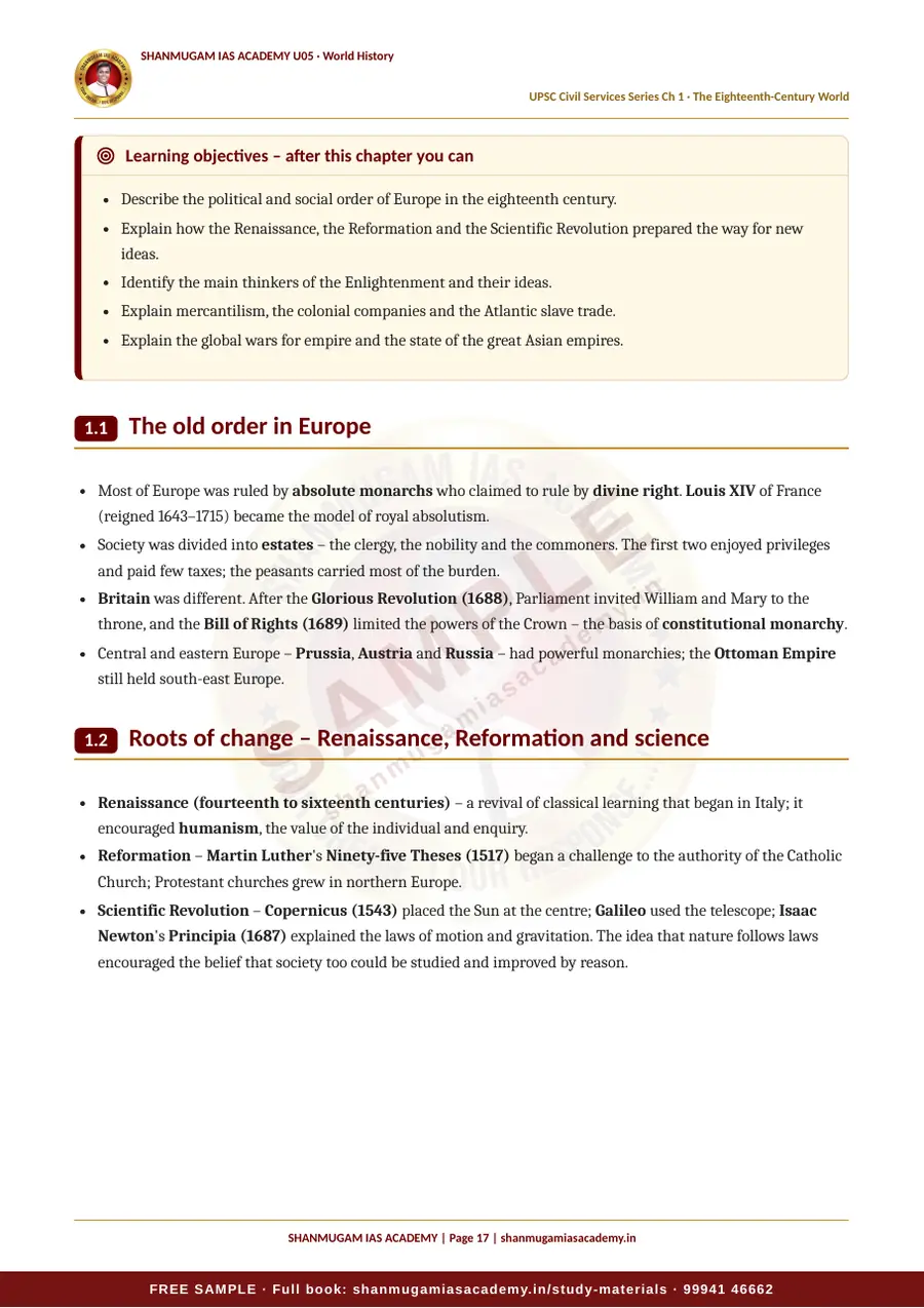 U05 · World History – UPSC Civil Services (Prelims & Mains) – sample page 17