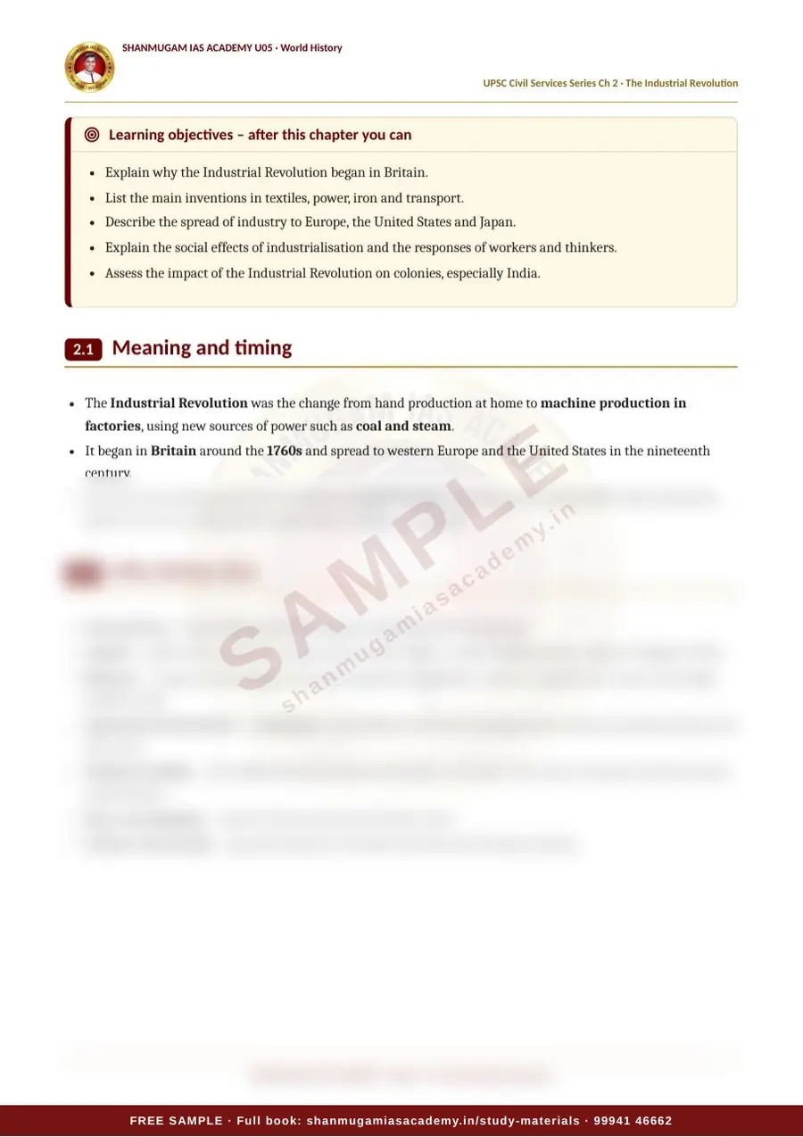 U05 · World History – UPSC Civil Services (Prelims & Mains) – sample page 22